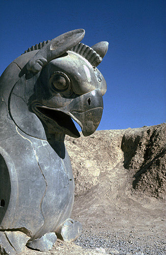 Iran, formerly Persia, Persepolis, capital of the Achaemenid Empire, part of double eagle capital of column